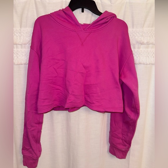 lululemon athletica Tops - Lululemon Sonic Pink Cropped Hoodie